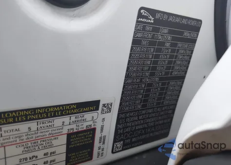 2019 Jaguar F-Pace 25T Premium from USA, damaged, VIN SADCJ2FX1KA390022